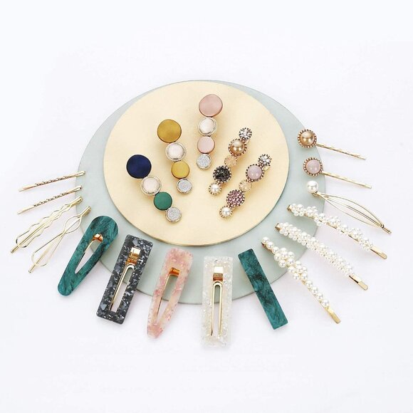 Versatile 20 PCS Hair Clip Set - Macaron & Pearl Accessories for Every Occasion - Picture 5 of 8